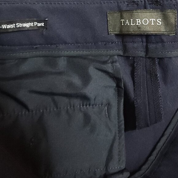 TALBOTS High Waist Straight Dress Pant Size 6P Navy Trouser - Picture 4 of 5